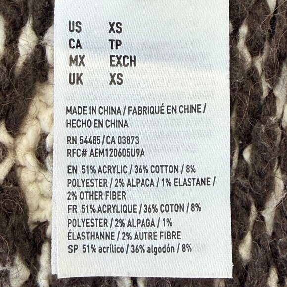 American Eagle Outfitters Open Cardigan Women XS Brown - Picture 6 of 9